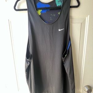 Nike Black Tank Top with Blue and Green Accents